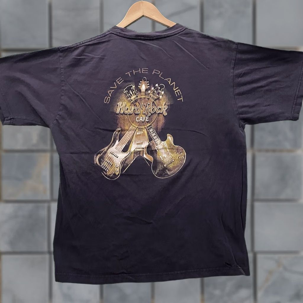 Hard Rock Cafe Hard Rock Shirt Mens Large Black Adult Save The Planet Tshirt Size US L / EU 52-54 / 3 - 1 Thumbnail
