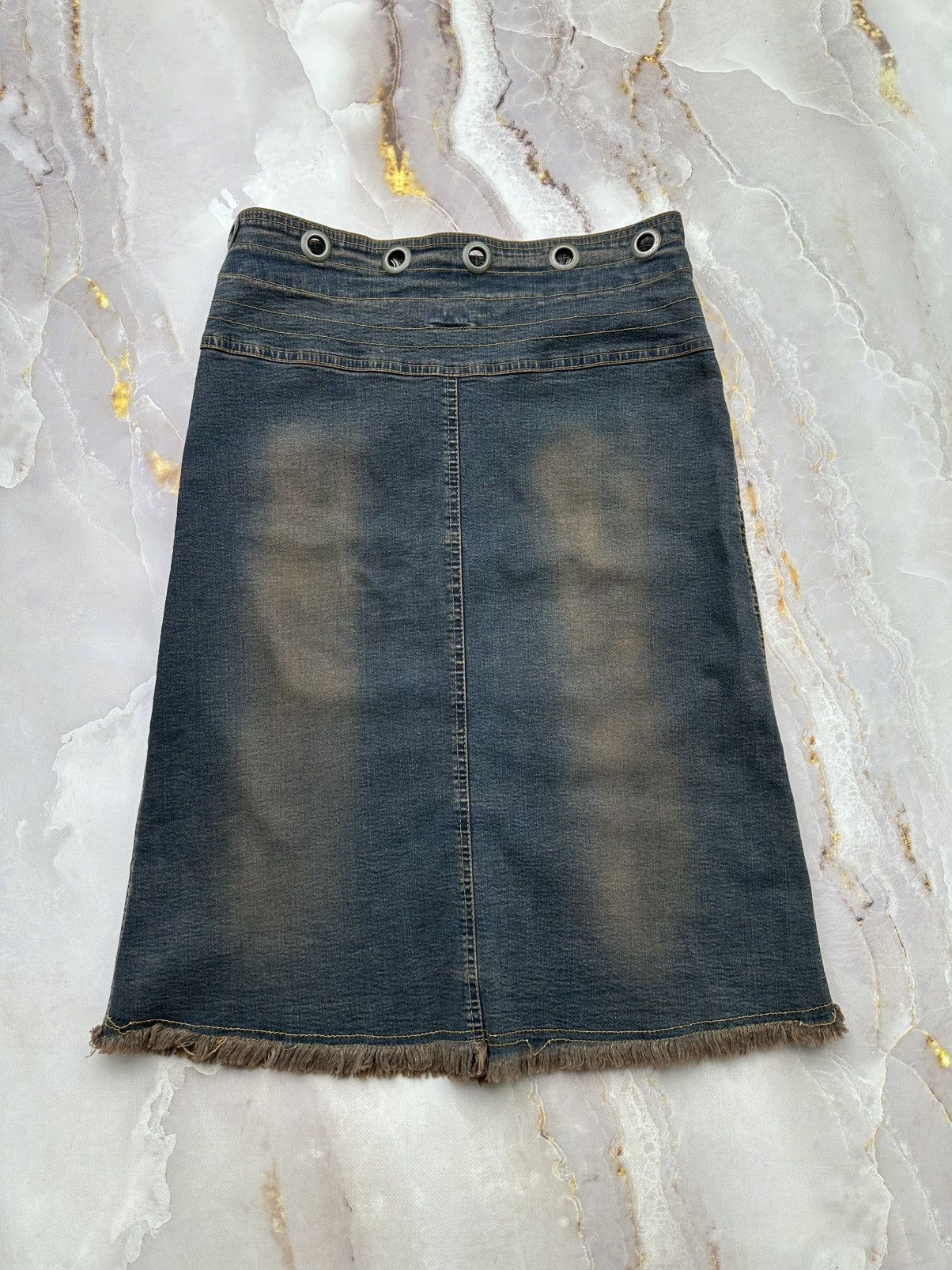 Vintage Knee Length Denim Skirt