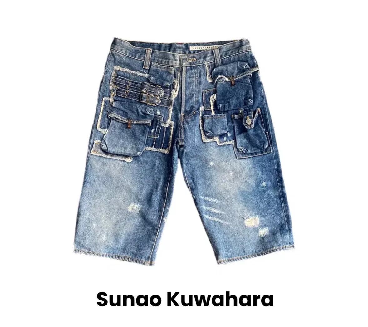 Sunao Kuwahara Issey Miyake Denim Shorts with Pockets Size US 28 / EU 44 - 1 Thumbnail