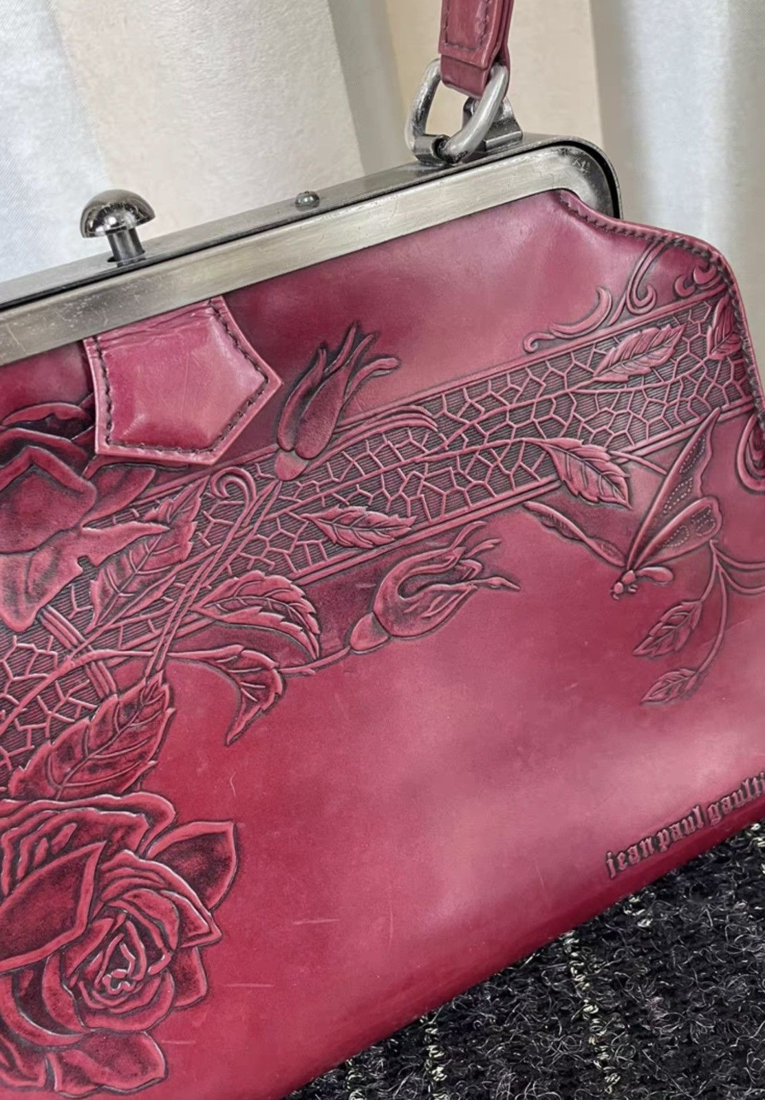 Jean Paul Gaultier Jean Paul Gaultier •jpg Vintage burgundy gunmetal bag Size ONE SIZE - 5 Thumbnail