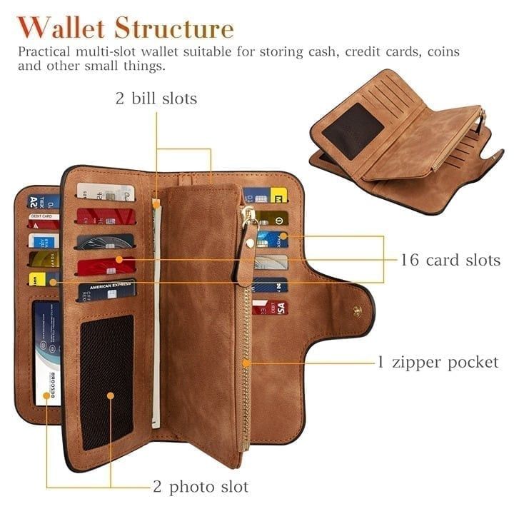 Other Women Lady Soft Leather Wallet Long Clutch Card Holder Size ONE SIZE - 3 Thumbnail