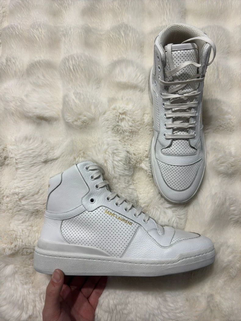 Saint Laurent Paris Saint Laurent White High-Top Sneakers Size 41- DMC Size US 10.5 / EU 43-44 - 1 Thumbnail