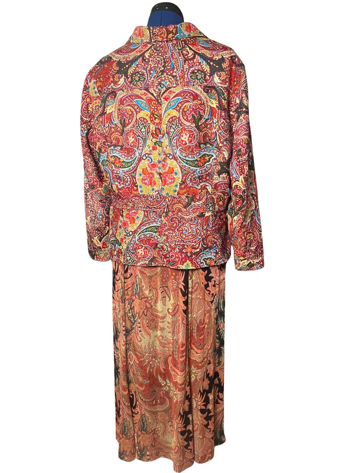 Coldwater Creek Coldwater Creek 2-Piece Paisley Jacket & Skirt Set PXL Size M / US 6-8 / IT 42-44 - 3 Thumbnail