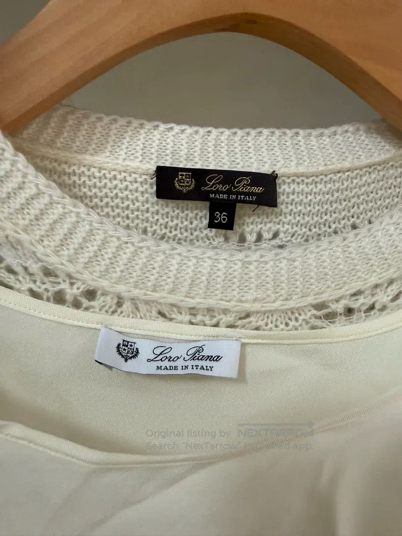 Loro Piana Loro Piana Cream-style cashmere crochet sweater two-piece Size XXS / US 00 / IT 34 - 8 Thumbnail