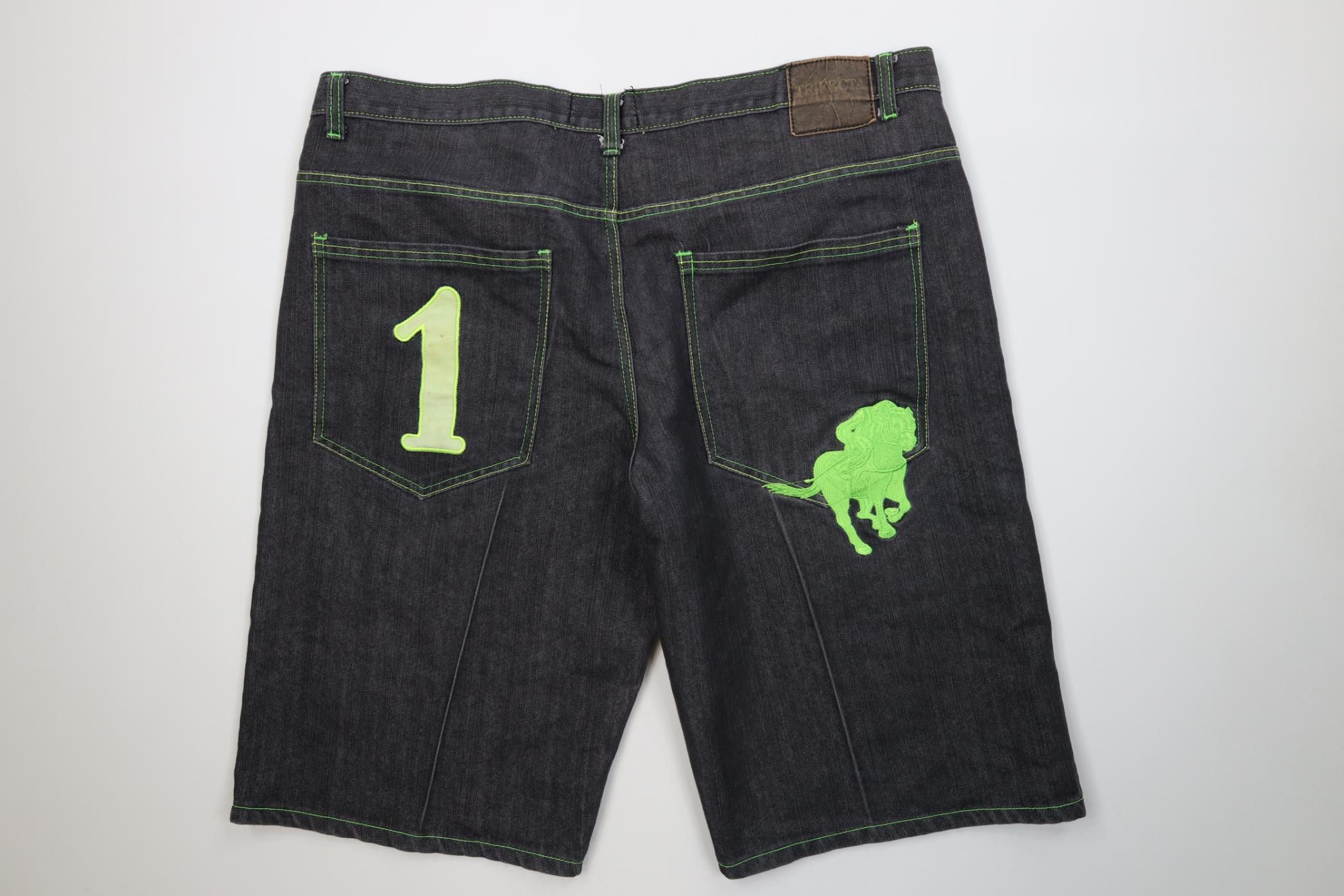 Vintage Vintage 90s Y2K Streetwear Trifecta Horse Denim Jean Shorts Size US 42 / EU 58 - 7 Thumbnail