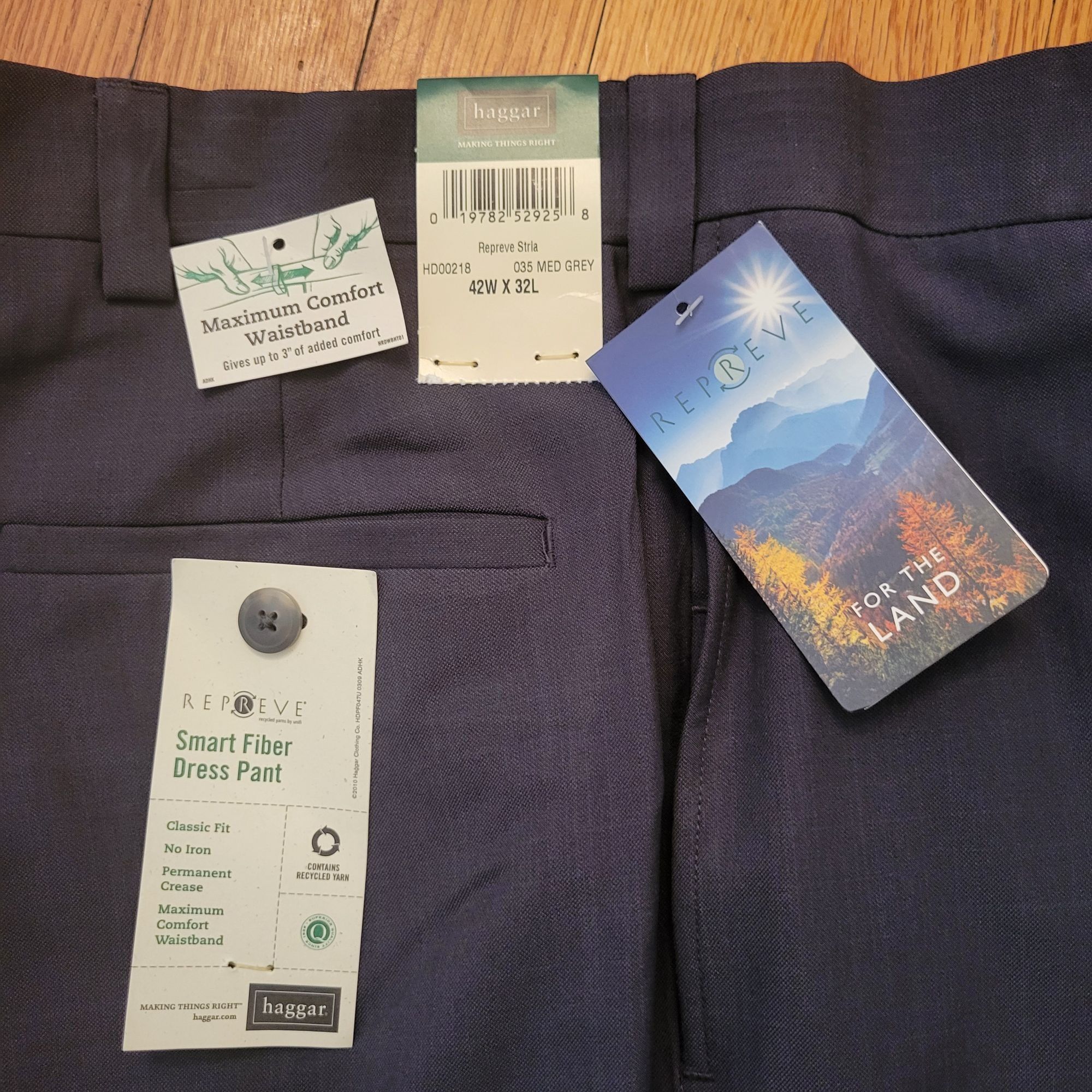 Haggar Haggar Repreve Stria Smart Fiber Dress Pants 42x32 Grey Clas Size US 42 / EU 58 - 4 Thumbnail