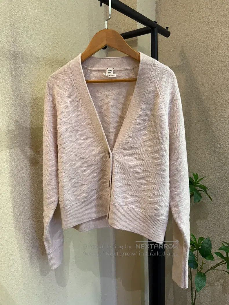 Hermes Hermes Pink Wool Knit Open Cardigan Size XXS / US 00 / IT 34 - 1 Thumbnail