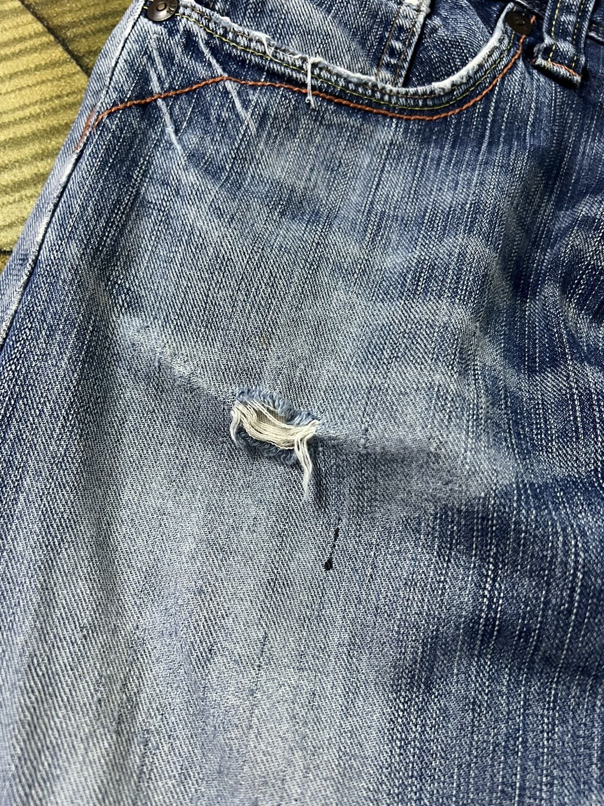 Edwin × If Six Was Nine VTG EDWIN DOUBLE WAIST DISTRESSED JEANS VERY RARE Size US 31 - 5 Thumbnail