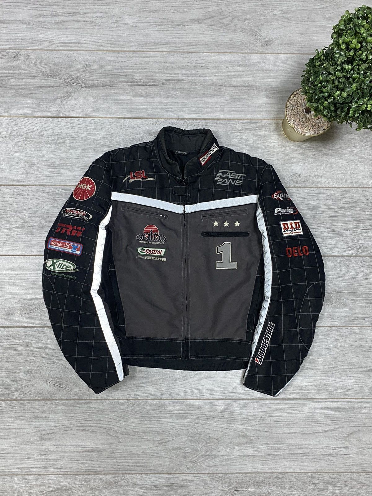 Vintage Fast Line 1 Reflective vintage racing bomber jacket Size US M / EU 48-50 / 2 - 1 Thumbnail