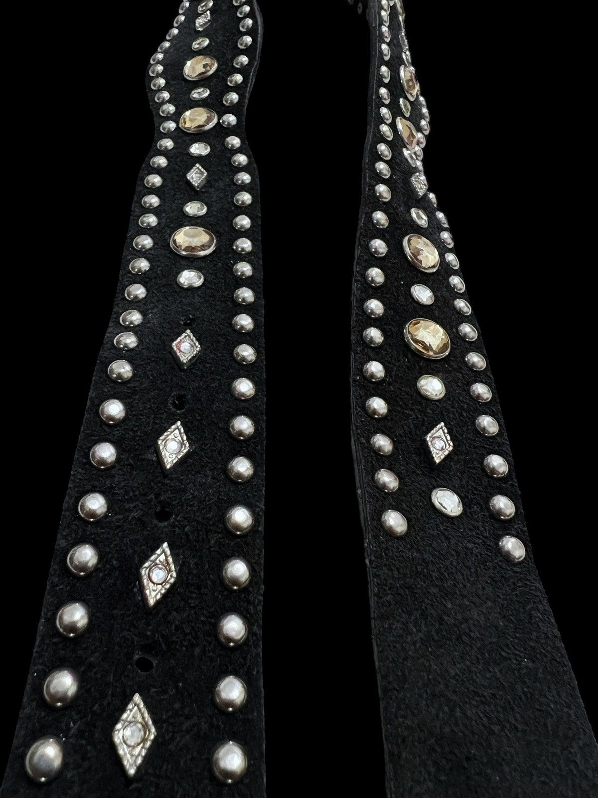 If Six Was Nine Vintage suede studed crystal belt Size ONE SIZE - 5 Thumbnail