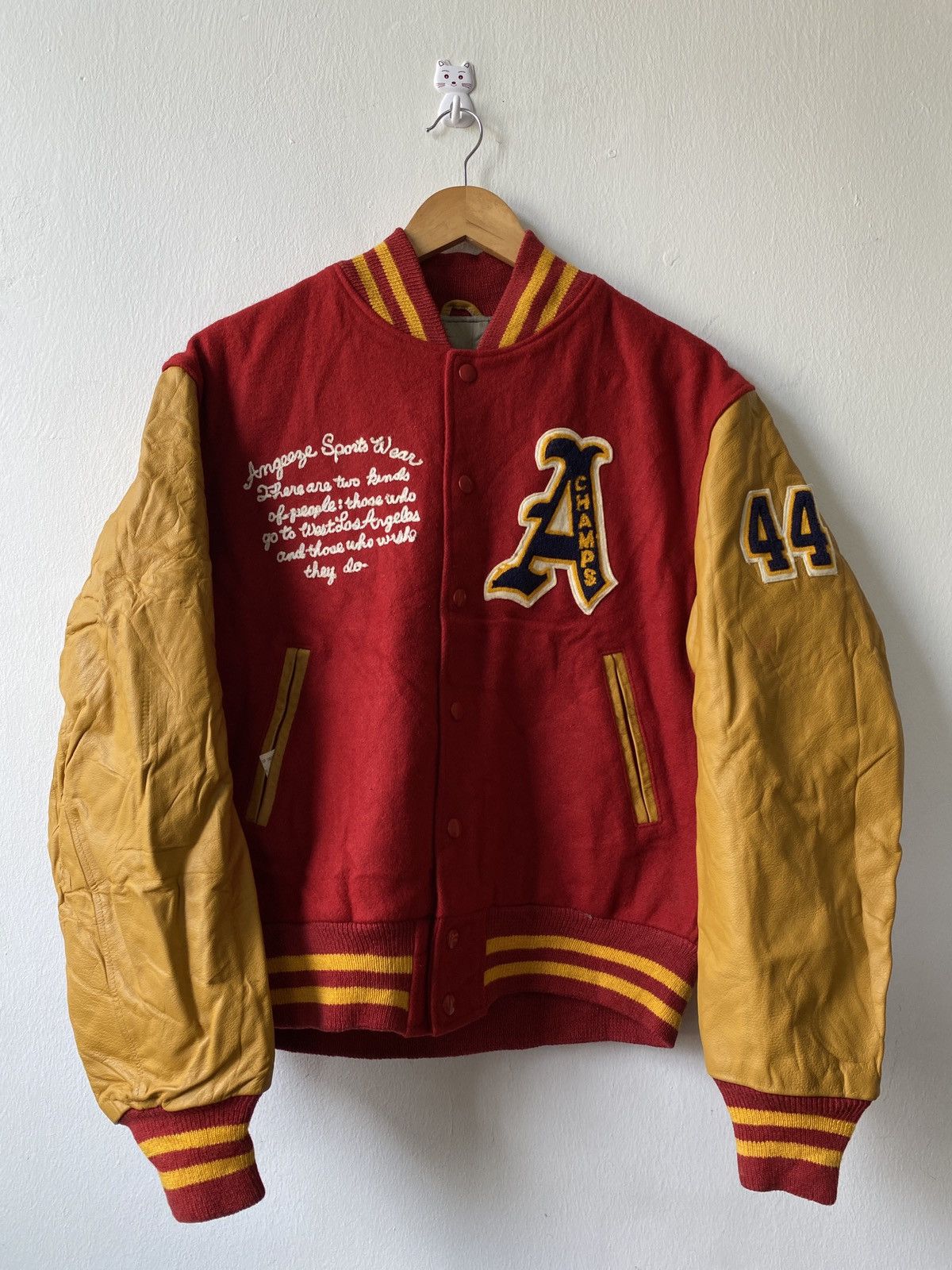 Golden Bear × Vintage Vintage 90s Golden Bear Pittsburgh Angeeze Varsity Jacket Size US M / EU 48-50 / 2 - 2 Thumbnail