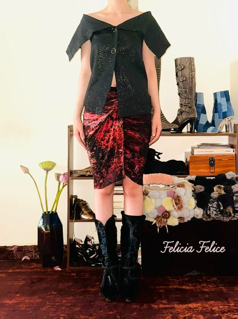 Helmut Lang HELMUT LANG sizeS Semi-superior skirt with irregular folds Size 25" / US 0 / IT 36 - 3 Thumbnail