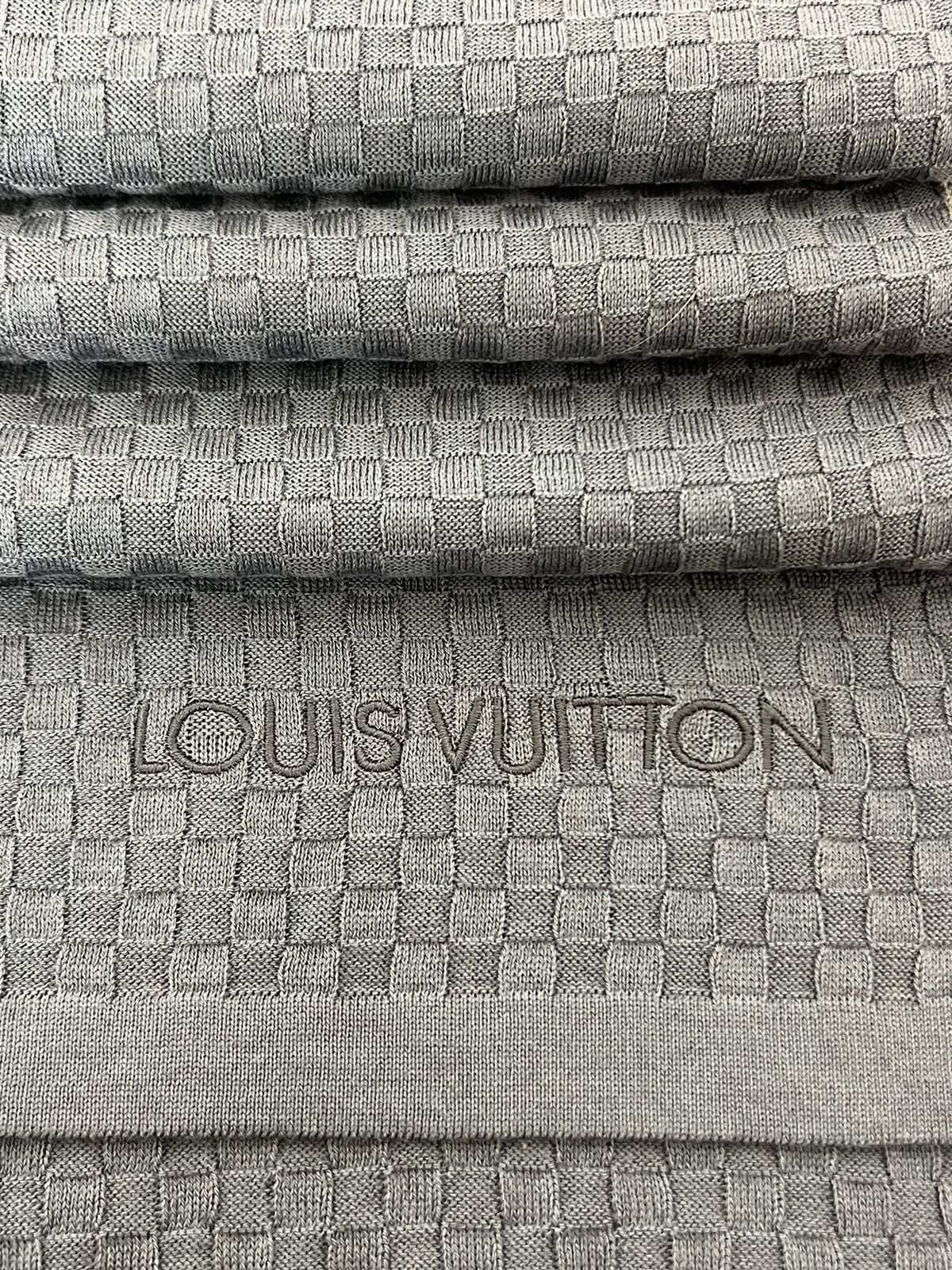 Louis Vuitton Louis Vuitton Damier Scarf M75351-Cotton Cashmere Men’s Size ONE SIZE - 7 Thumbnail