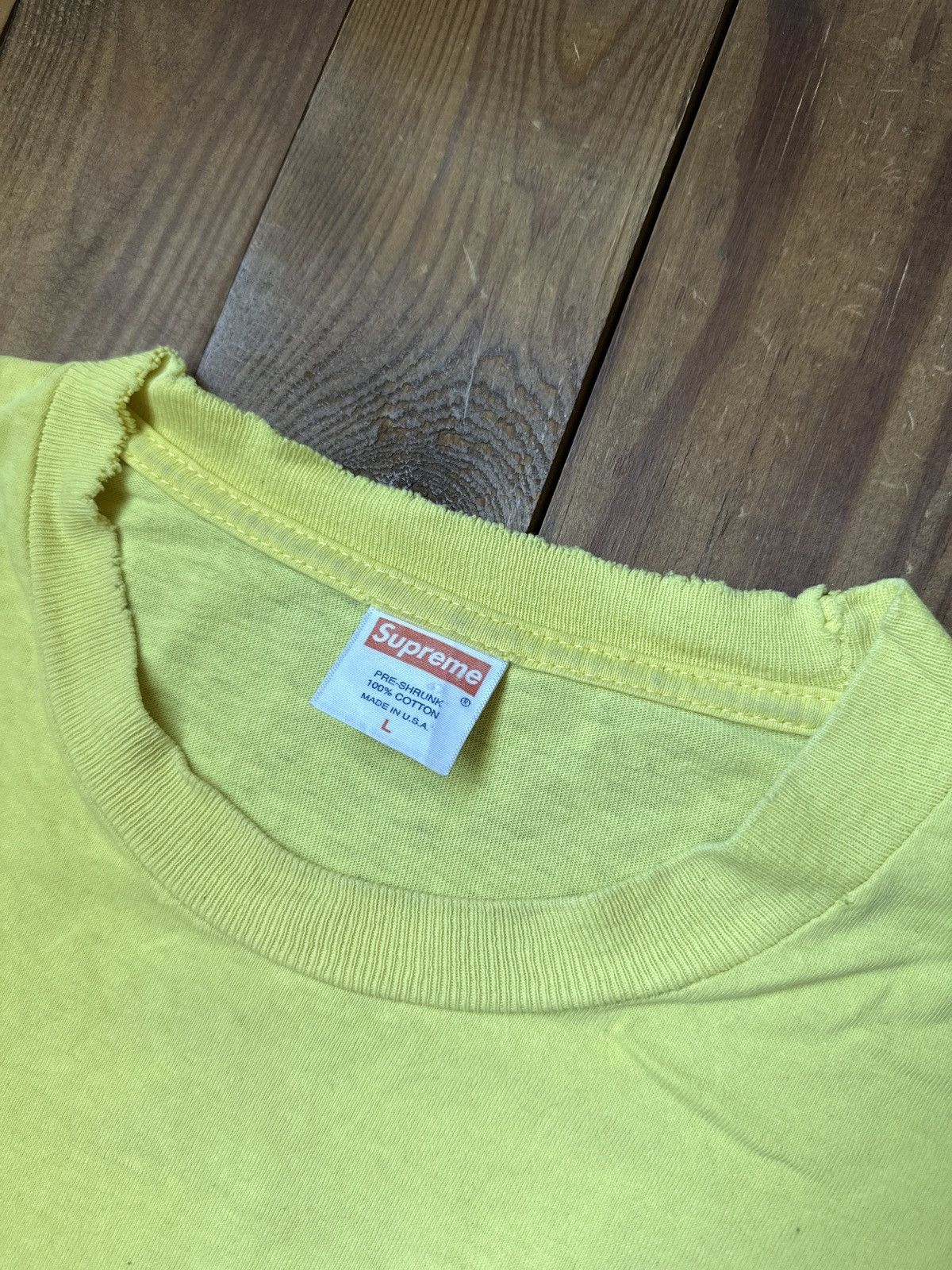Supreme Supreme 2008 Predator Yellow Box Logo Tee Shirt Size US L / EU 52-54 / 3 - 4 Thumbnail