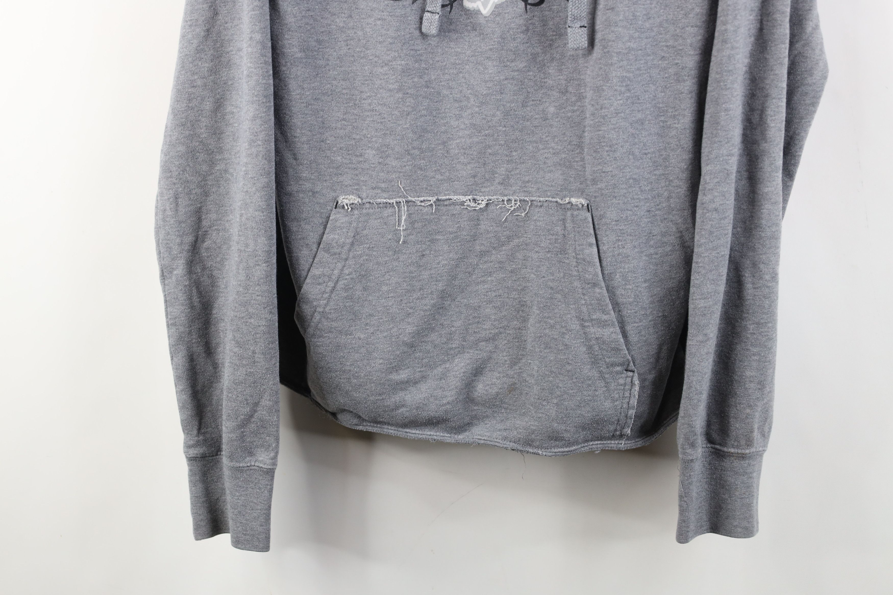 Fox Racing Vintage Y2K Fox Racing Wings Tribal Cropped Hoodie Gray Size S / US 4 / IT 40 - 3 Thumbnail