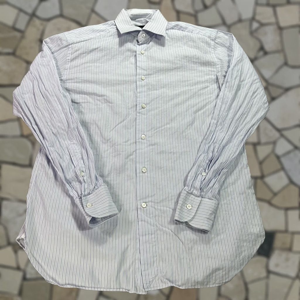 Ermenegildo Zegna Ermenegildo Zegna Dress Shirt Mens Regular Fit Cotton Stripe White 15.5 34/35 Size 42R - 1 Thumbnail
