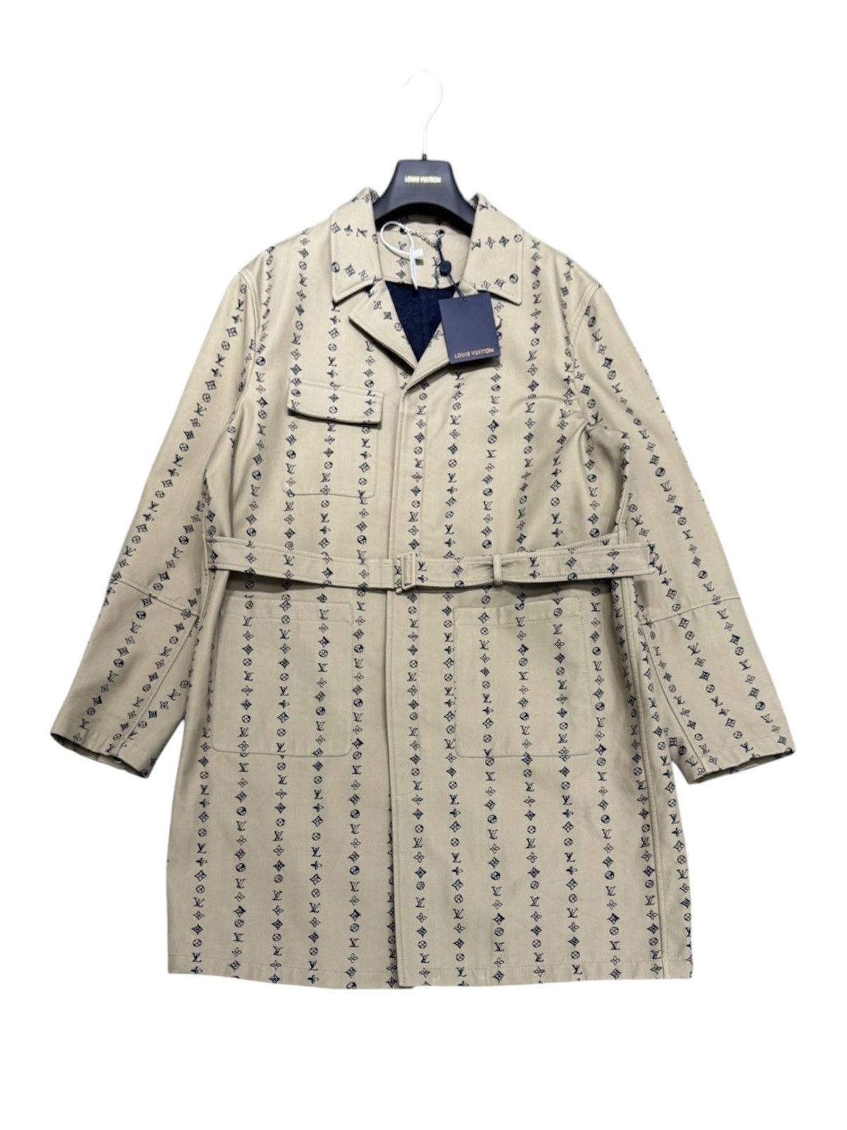 Louis Vuitton Louis Vuitton Nigo 54 Stripe Monogram Belt Trench Coat Size US L / EU 52-54 / 3 - 1 Thumbnail
