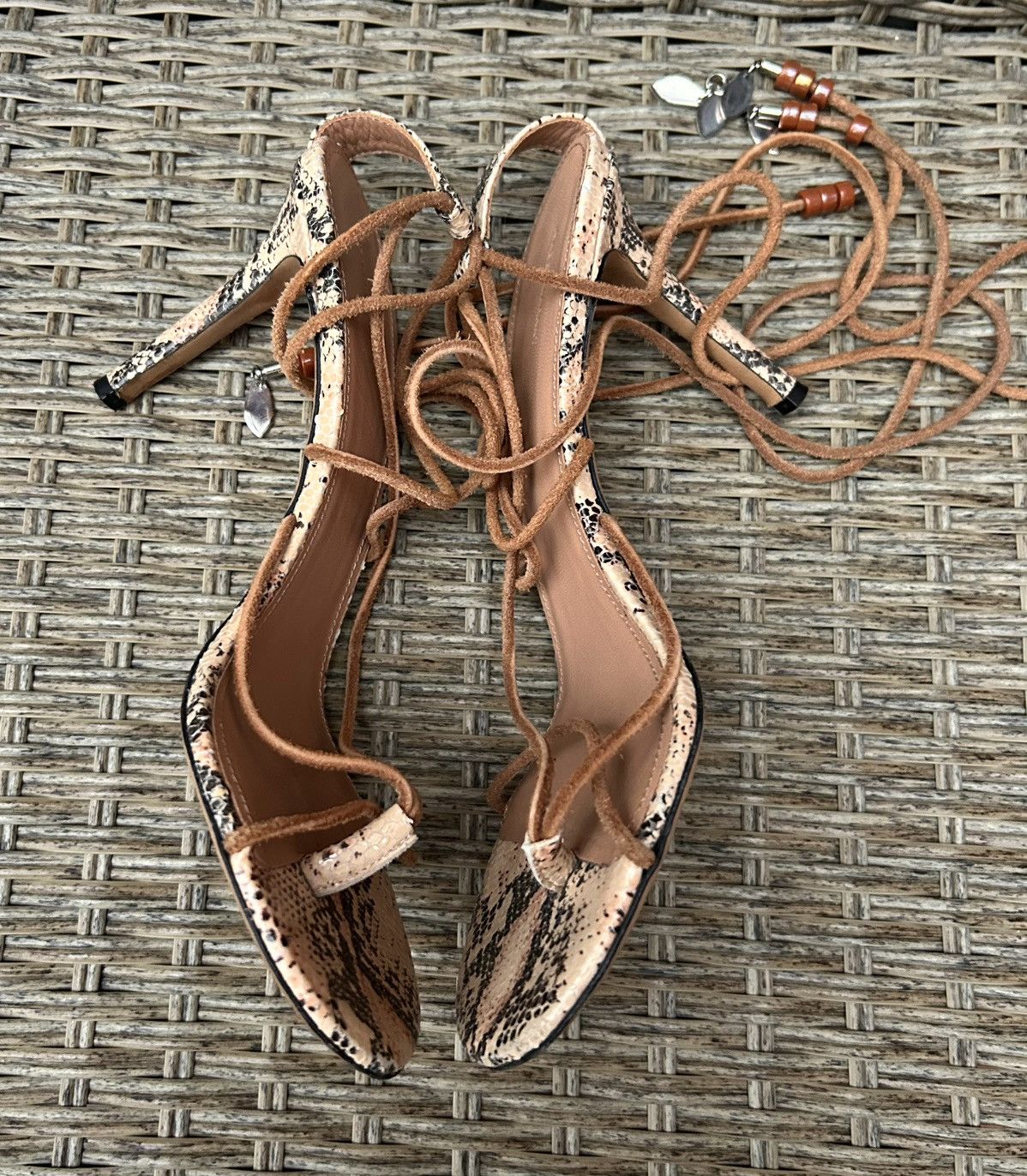 Isabel Marant Isabel Marant Adeia Snake Lace-Up Sandals Strappy Heels Size US 10 / IT 40 - 5 Thumbnail