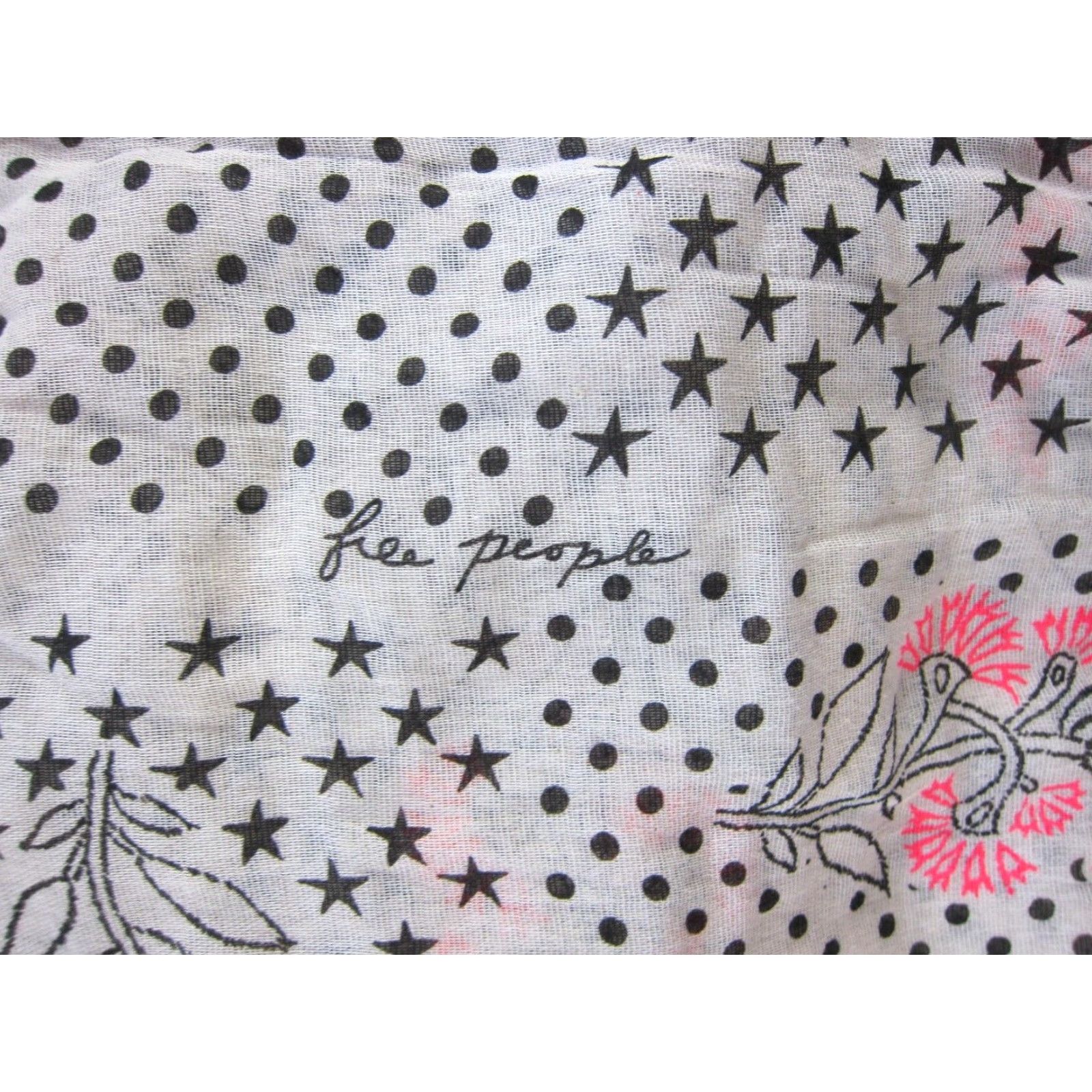Free People Free People Tote Unisex Adults Large Lightweight Gauze Beach 7 Bags Floral Pattern Brown Pink Cotton 42" Wide 19" Depth 15" Strap Drop Size ONE SIZE - 2 Thumbnail
