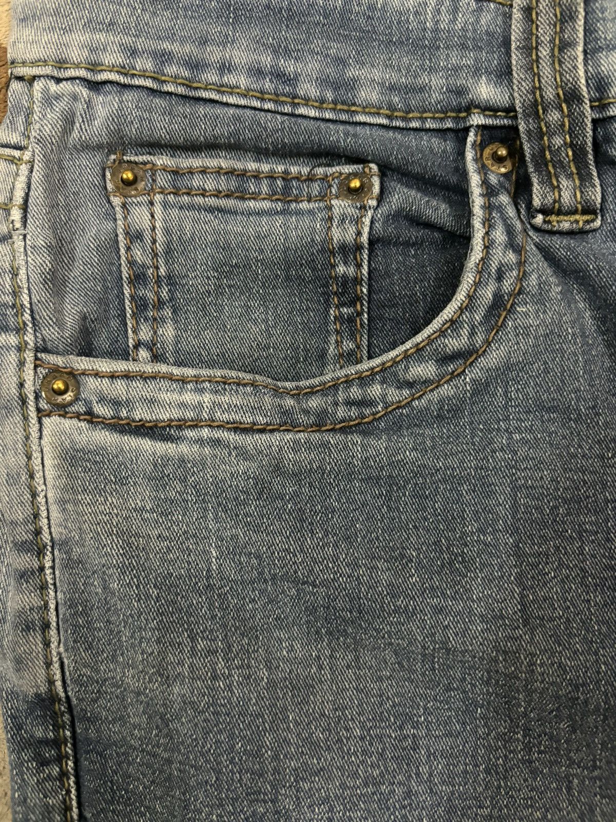 Hysteric Glamour Vintage Japanese Brand Faded Stretch Flare Leg Ripped Jeans Size US 32 / EU 48 - 5 Thumbnail