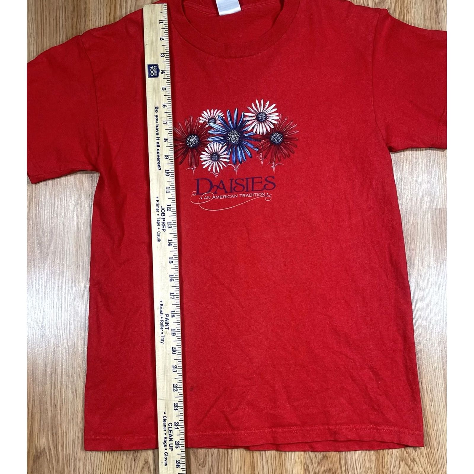 Delta Delta Pro Weight T-Shirt Mens S Small Red Daisies Short Sleeve Cotton Graphics Size US S / EU 44-46 / 1 - 3 Thumbnail