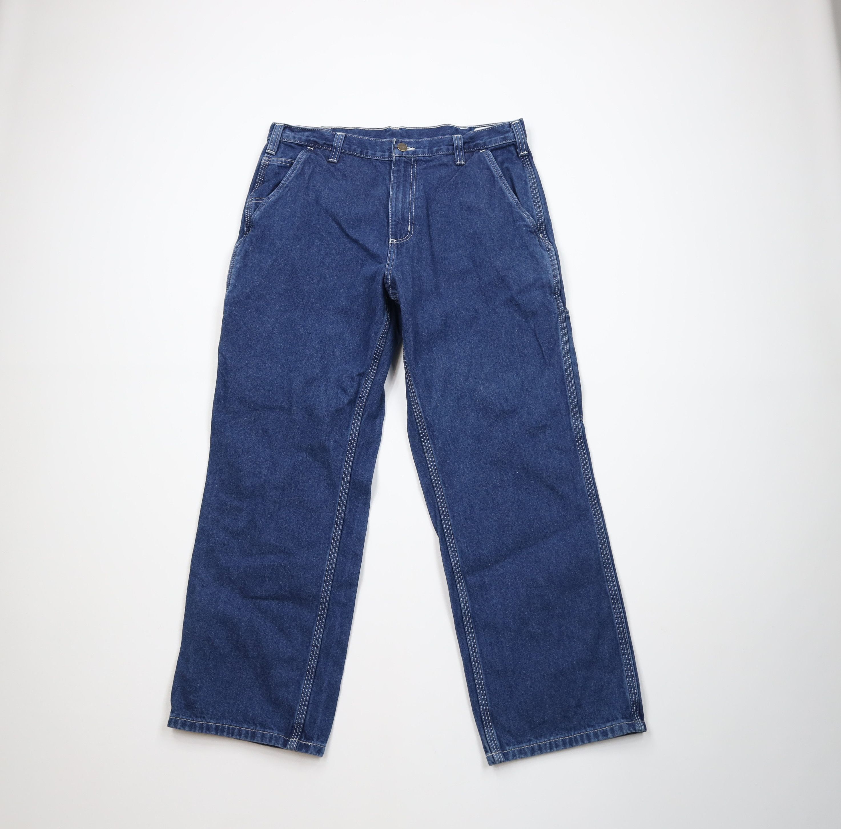 Carhartt Vintage Carhartt Spell Wide Leg Dungaree Denim Jeans Blue Size US 34 / EU 50 - 1 Thumbnail