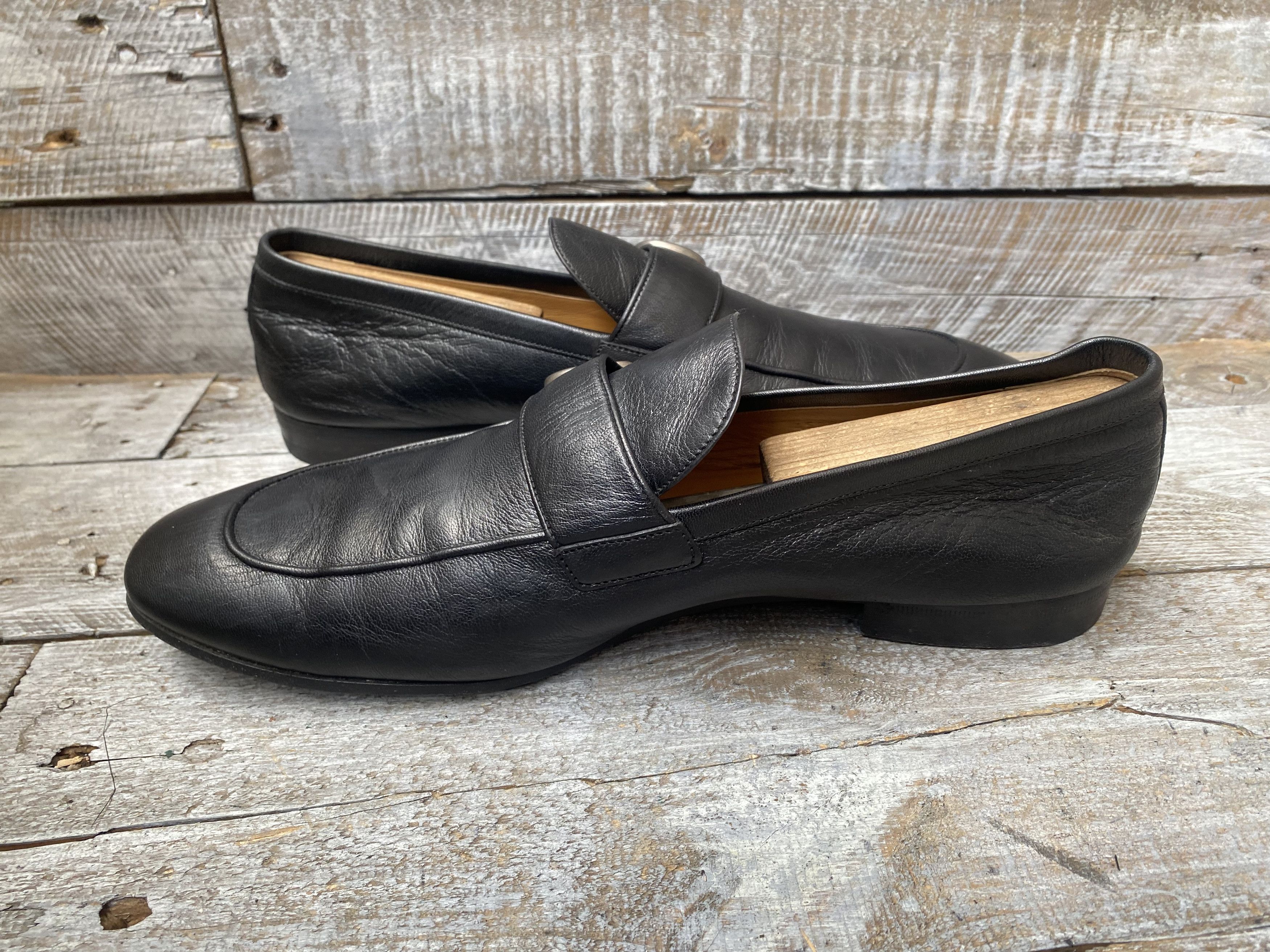 Gucci Gucci GG logo loafer horsebit black leather loafer uk 10 Size US 11 / EU 44 - 12 Thumbnail