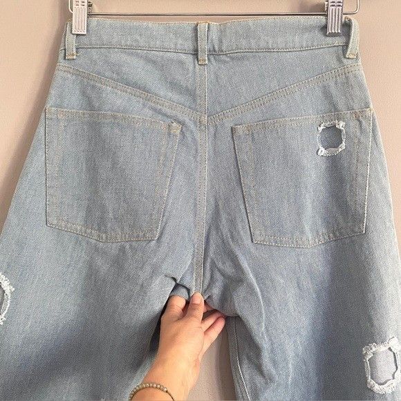 Rejina Pyo Rejina Pyo Distressed / Holes Wide Leg Mia Jeans - 6 🇰🇷 Size 28" / US 6 / IT 42 - 7 Thumbnail