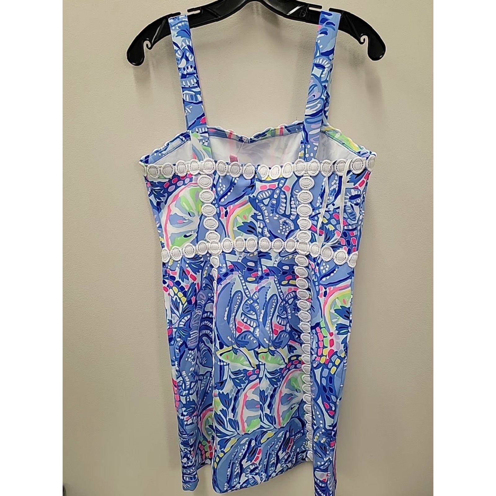 Lilly Pulitzer VINTAGE Lilly Pulitzer Janelle Shift Dress Womens 10 Blue Peri Pinch Pinch Floral Sleeveless Zip Short Spring Summer Women Mens Girls Size L / US 10 / IT 46 - 4 Thumbnail