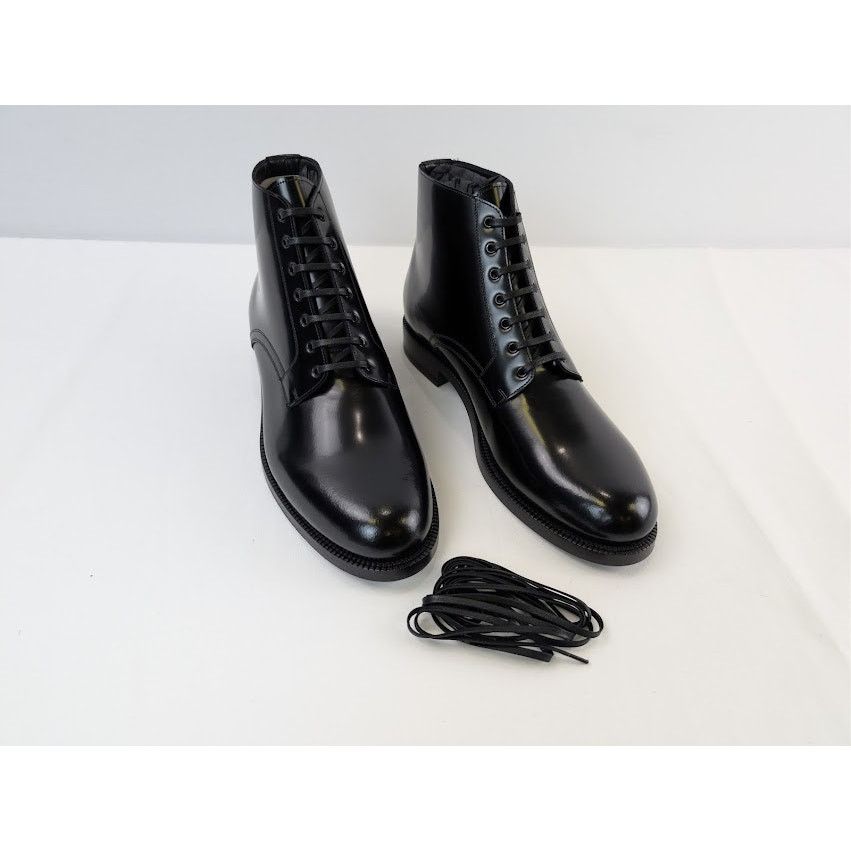 Celine o1rshd1 Leather Mid Top Shiny Classic Army Boots in Black Size US 7 / EU 40 - 6 Thumbnail