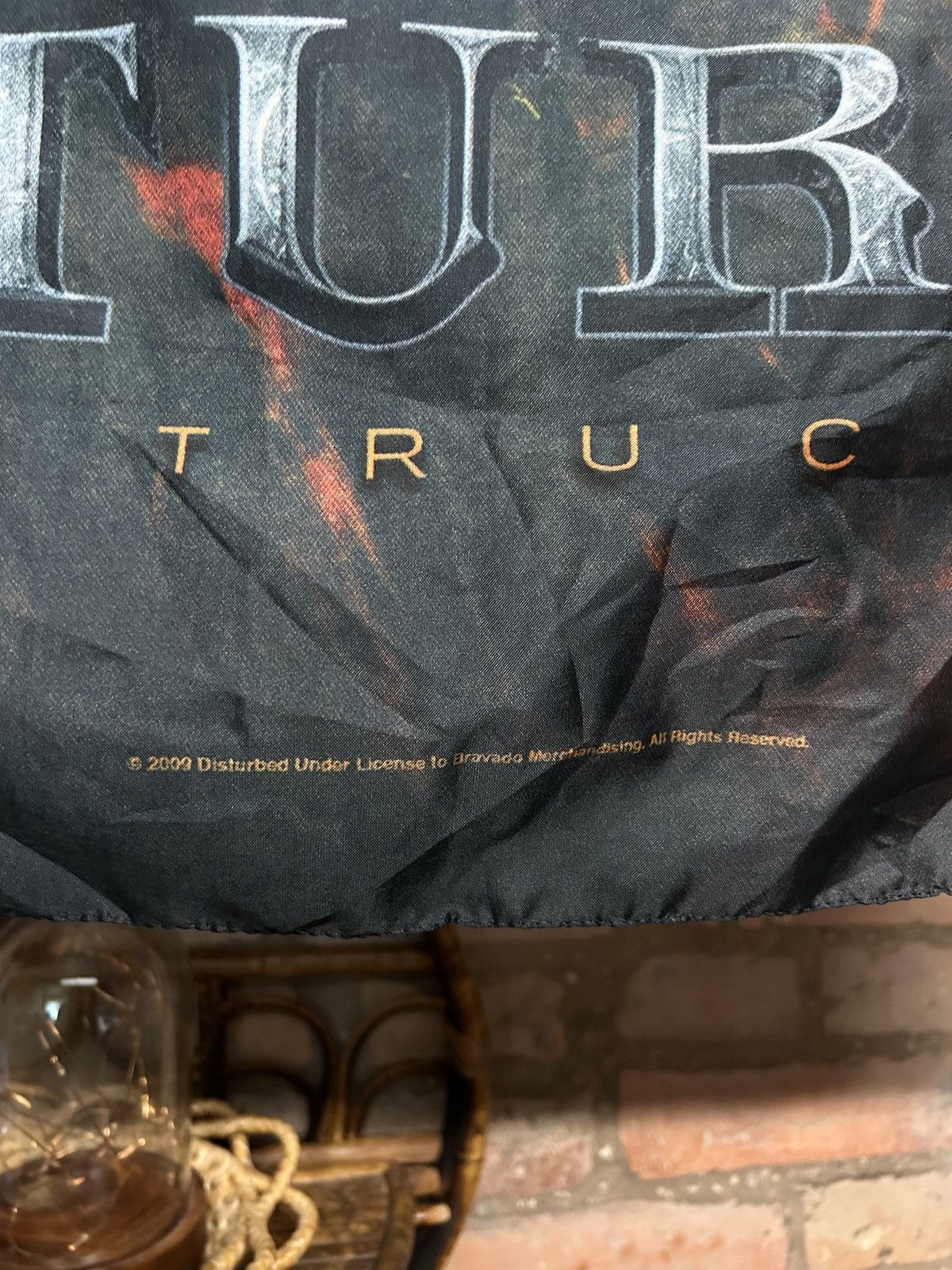 Band Tees 00s Vintage Disturbed Indestructible 2009 Flag Banner Size ONE SIZE - 3 Thumbnail