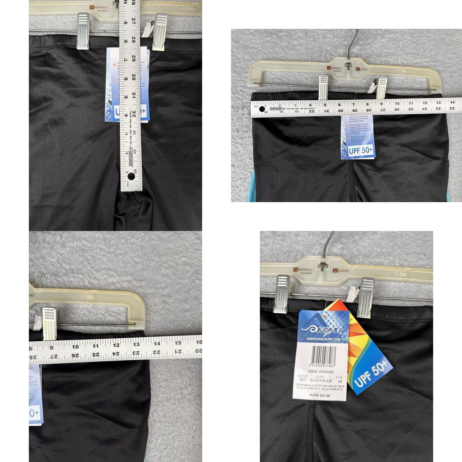 Vintage Kanu Surf Jammers Shorts Mens 34 Black Blue UPF 50+ Swim Jammer Swimwear NEW Size US 34 / EU 50 - 8 Thumbnail