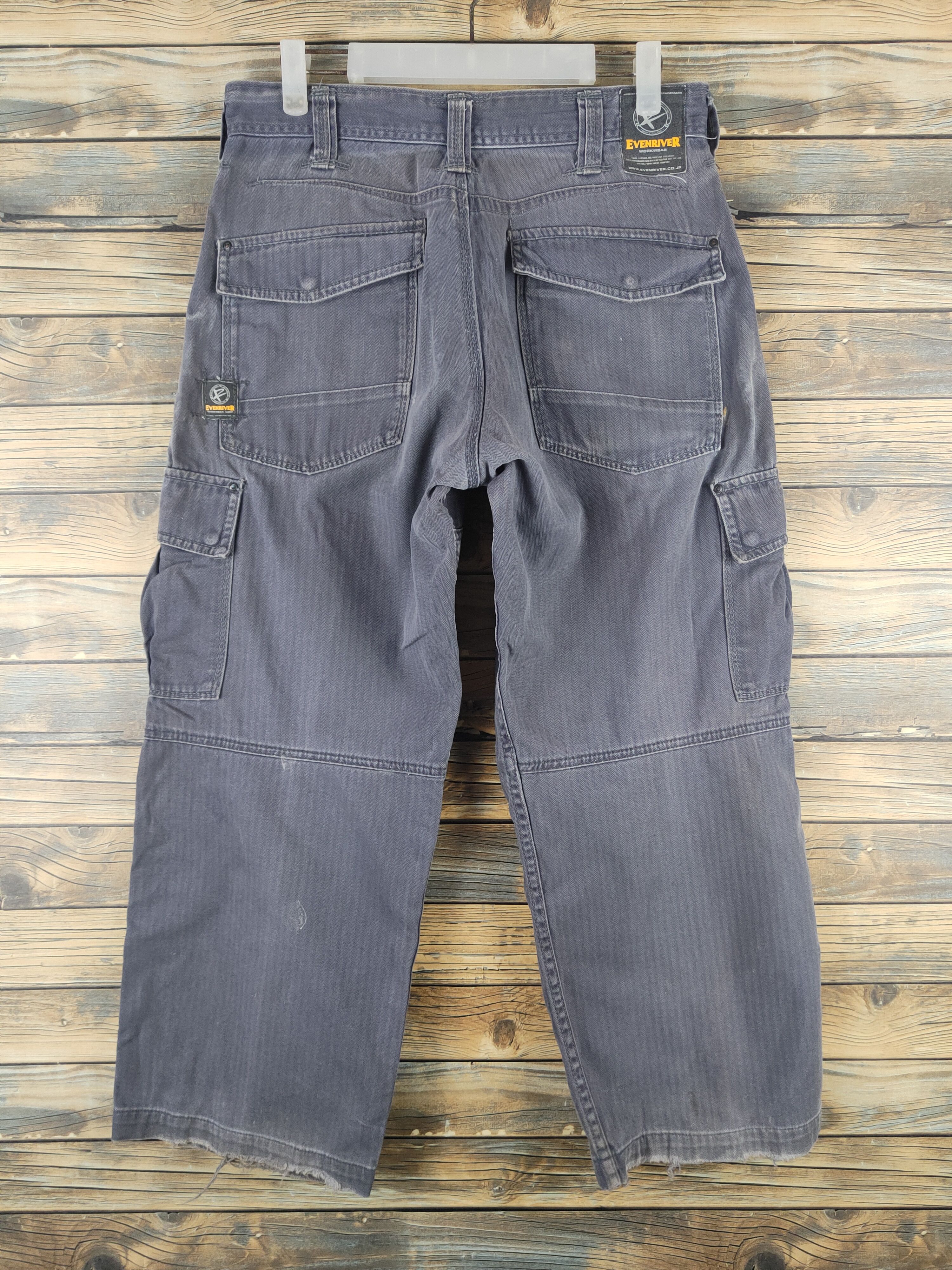 Japanese Brand DL Evenriver Dark Gray Multipocket Cargo Pants #46-291T Size US 31 - 7 Thumbnail