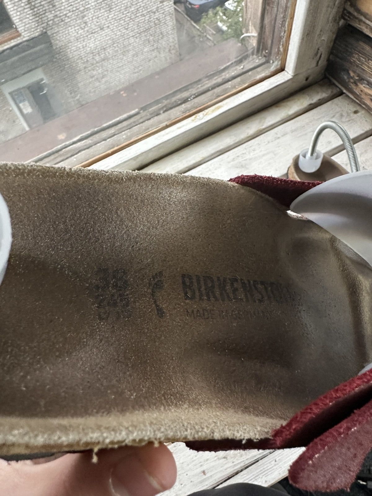 Birkenstock 🚨Vintage Birkenstock 38 dark red Luxe Sandals rare slides Size US 8 / IT 38 - 6 Thumbnail