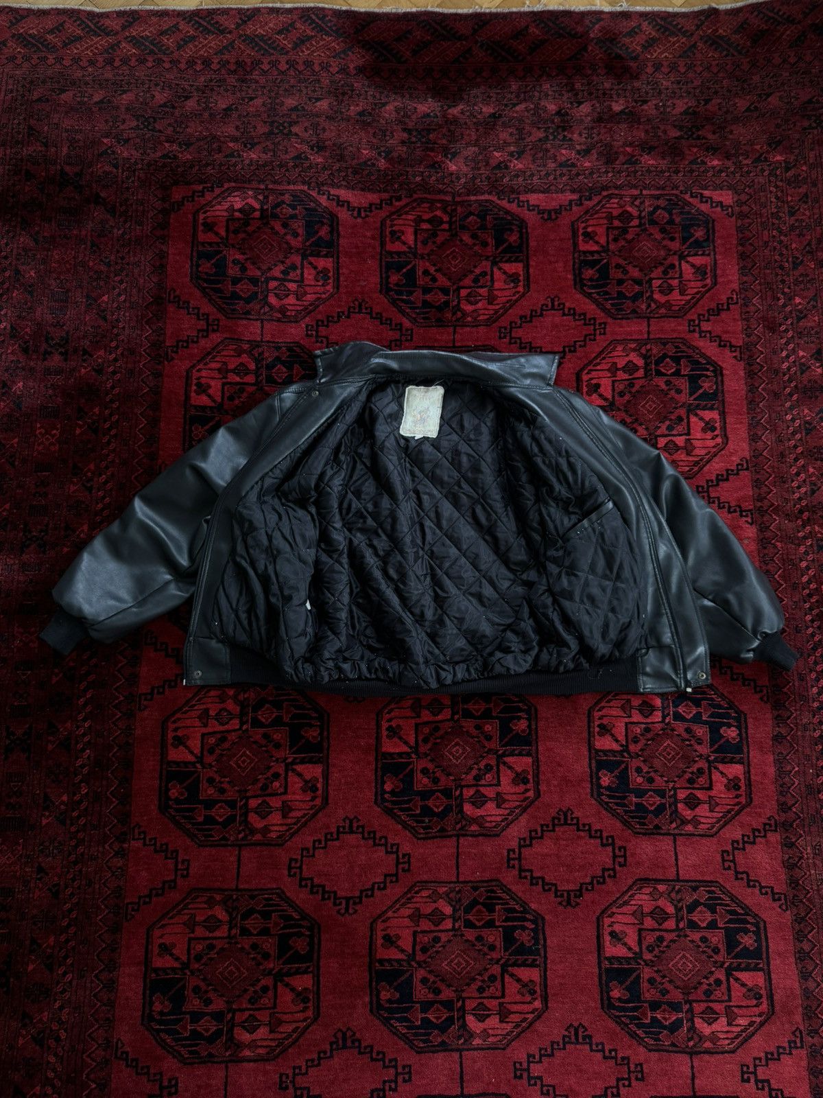 Other Oversize Leather Bomber Jacket Size US XL / EU 56 / 4 - 3 Thumbnail