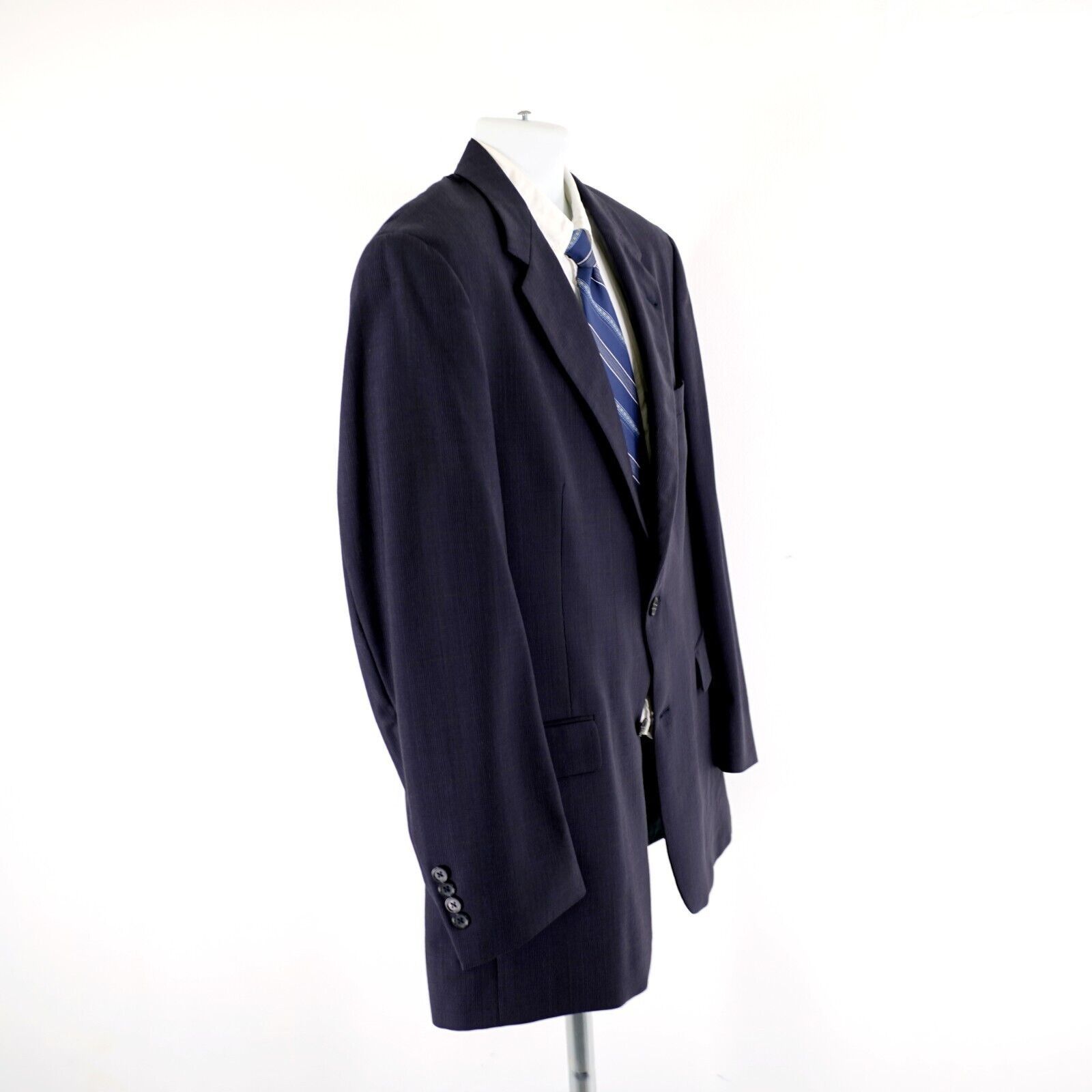 Austin Reed Austin Reed Wool Blue Glen Plaid Suit 42L 37/32 W/ Brown Win Size 42L - 9 Thumbnail