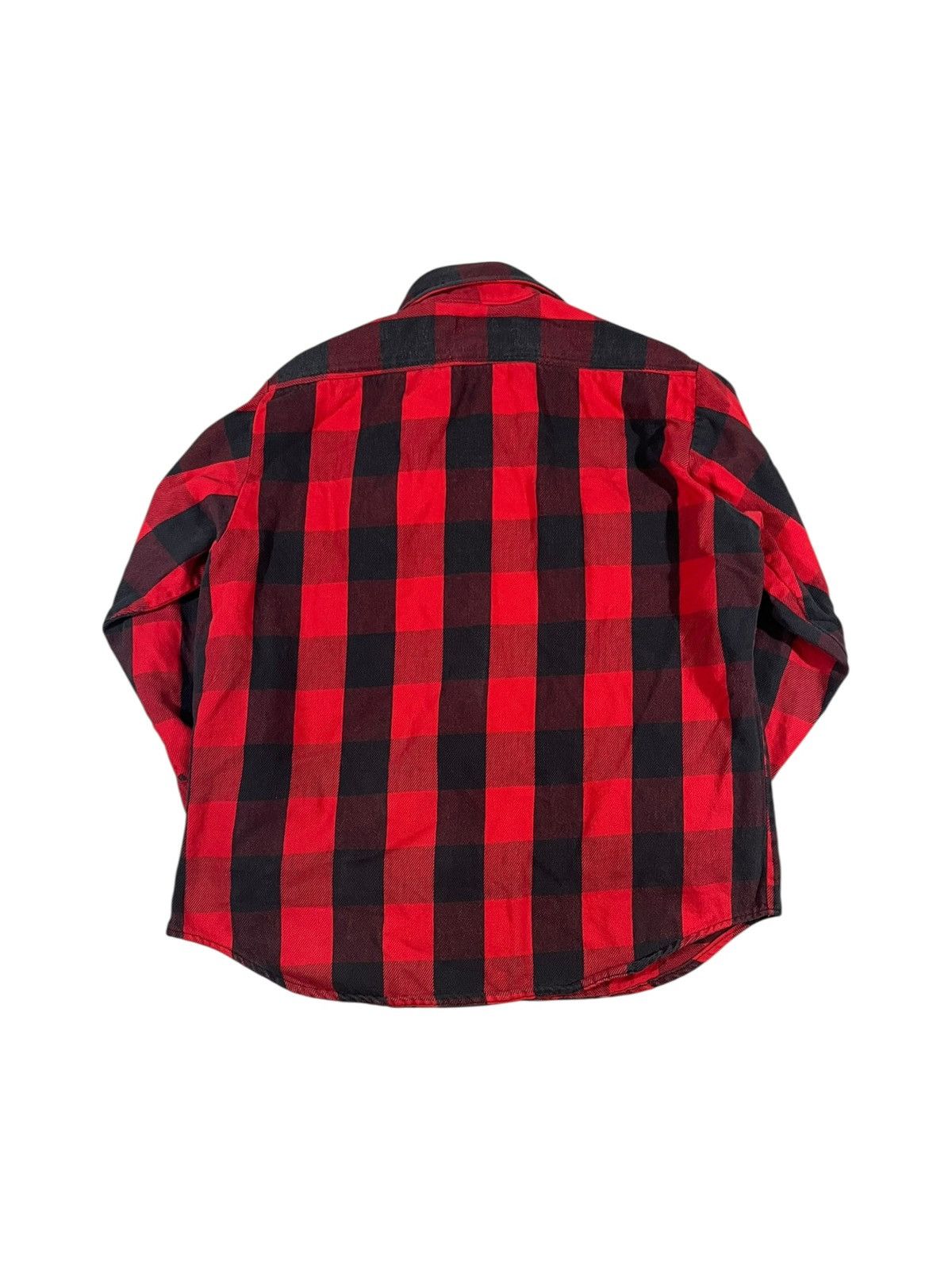 Vintage Vintage 90s Black Red Distressed Woven Cotton Flannel Size US L / EU 52-54 / 3 - 2 Thumbnail