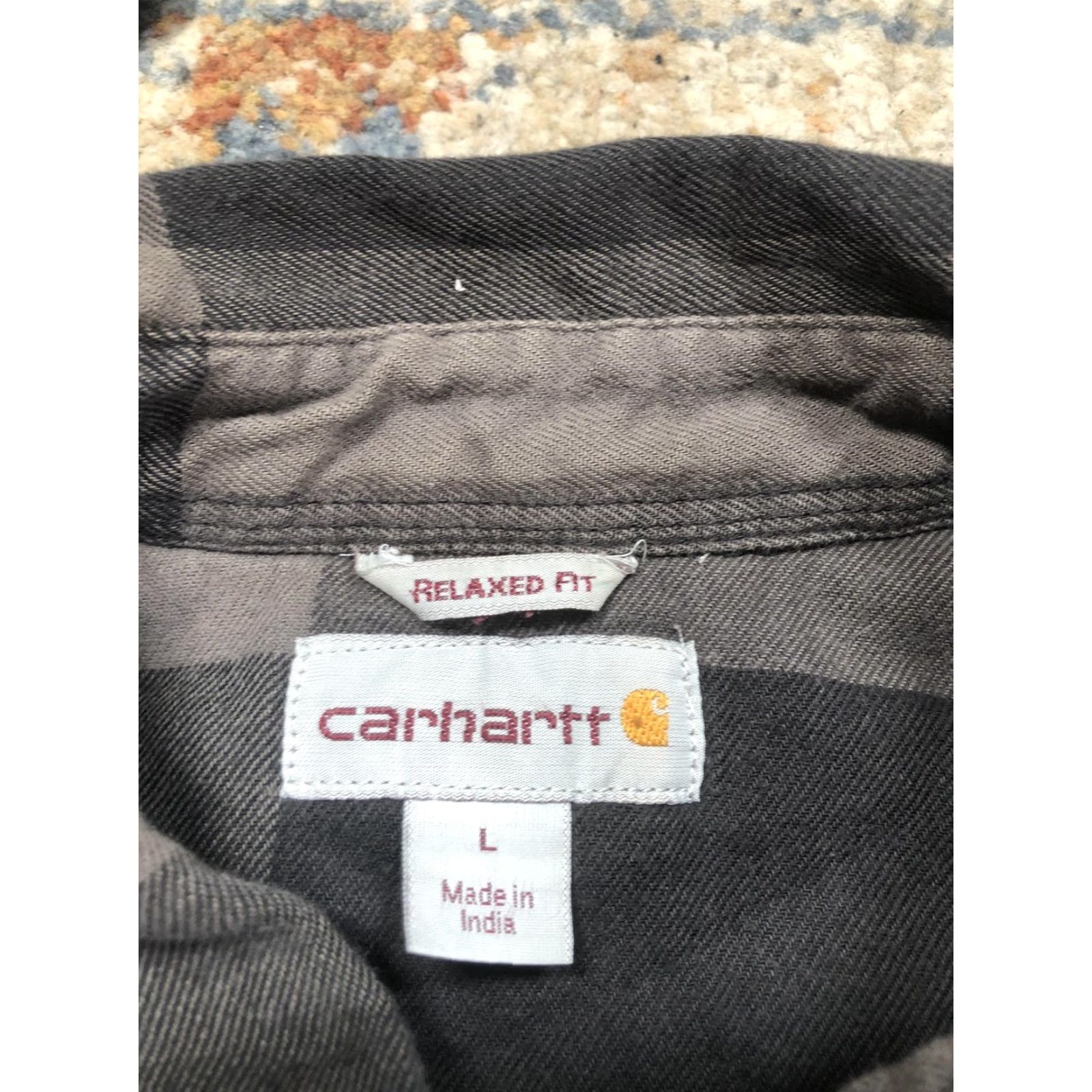 Carhartt VINTAGE Carhartt Shirt Jacket Mens L Gray Plaid Flannel Quilted Lined Button Front Size US L / EU 52-54 / 3 - 7 Thumbnail