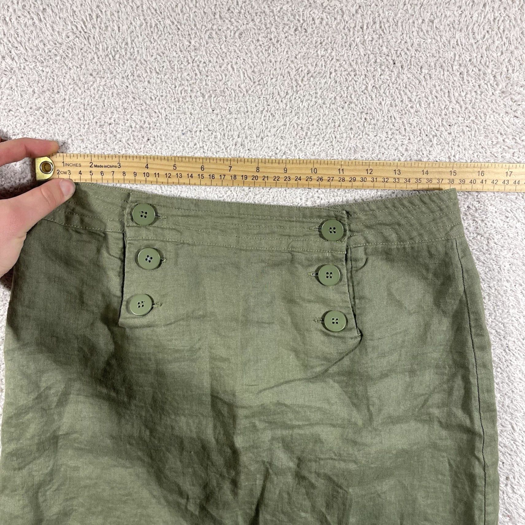 Vintage VINTAGE MAX Studio 100% Linen Skirt Women’s 4 Army Green A Line Mini Skirt Y2K Sailor Skirt Womens Mens? Size 27" / US 4 / IT 40 - 6 Thumbnail