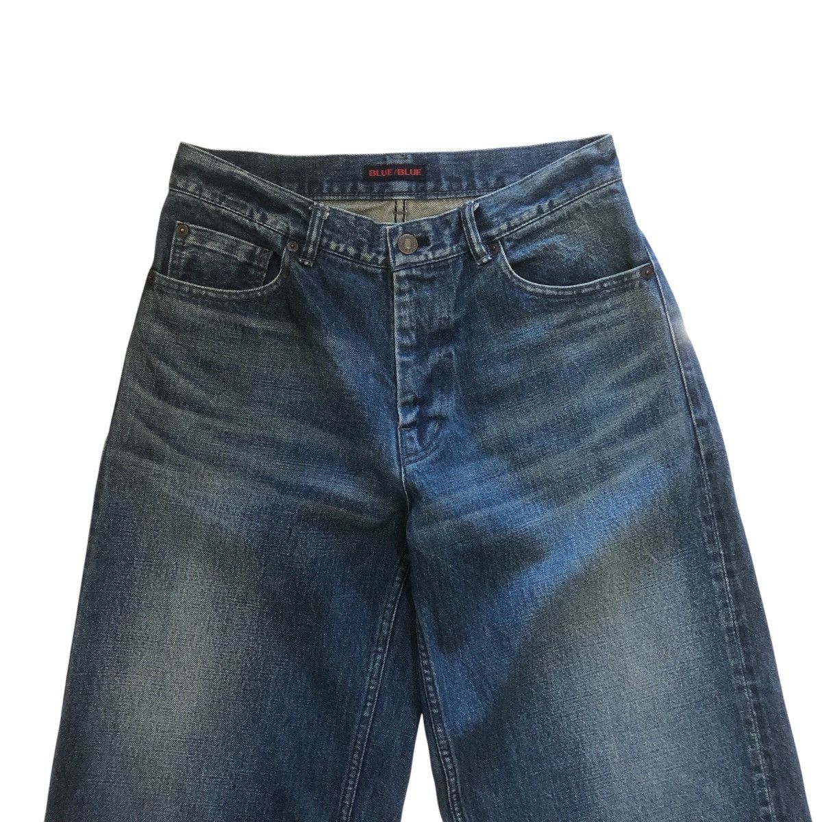 Blue Blue Japan × Japanese Brand × Market Blue Blue Japan Selvedge Wide Leg Baggy Jeans Size 29" - 3 Thumbnail