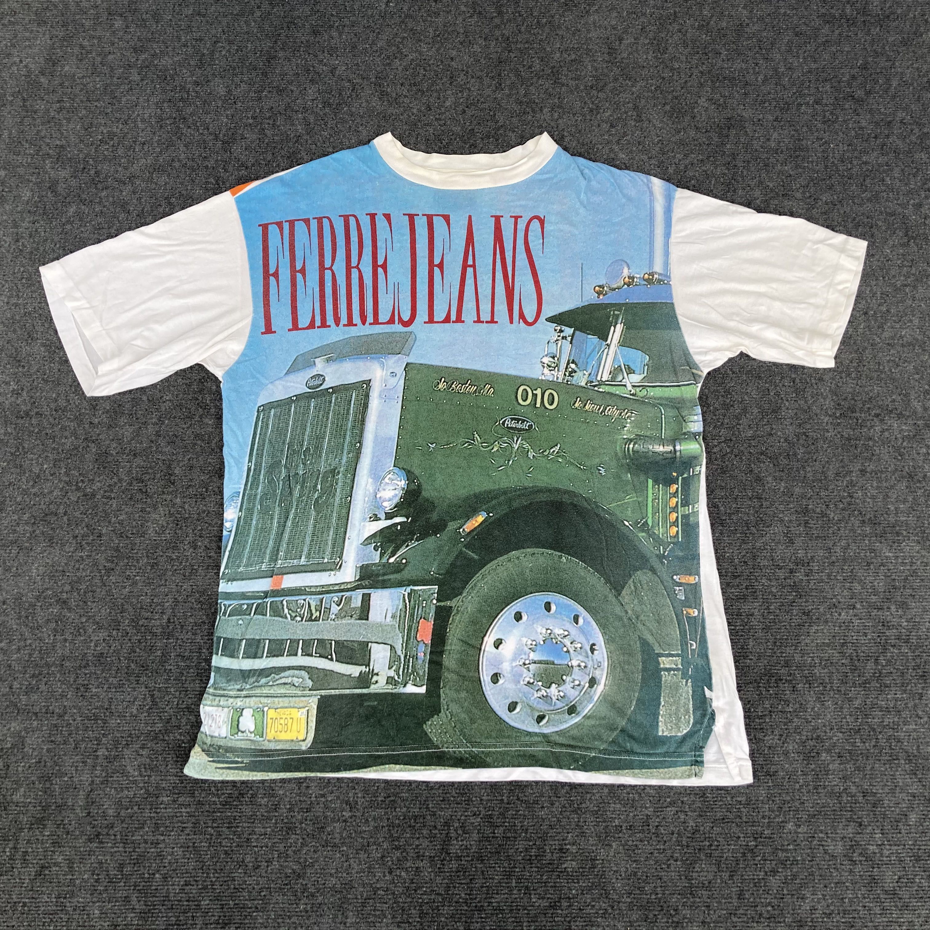 Vtg Ferre Jeans Short Sleeve Truck Bodies Equipment T shirt