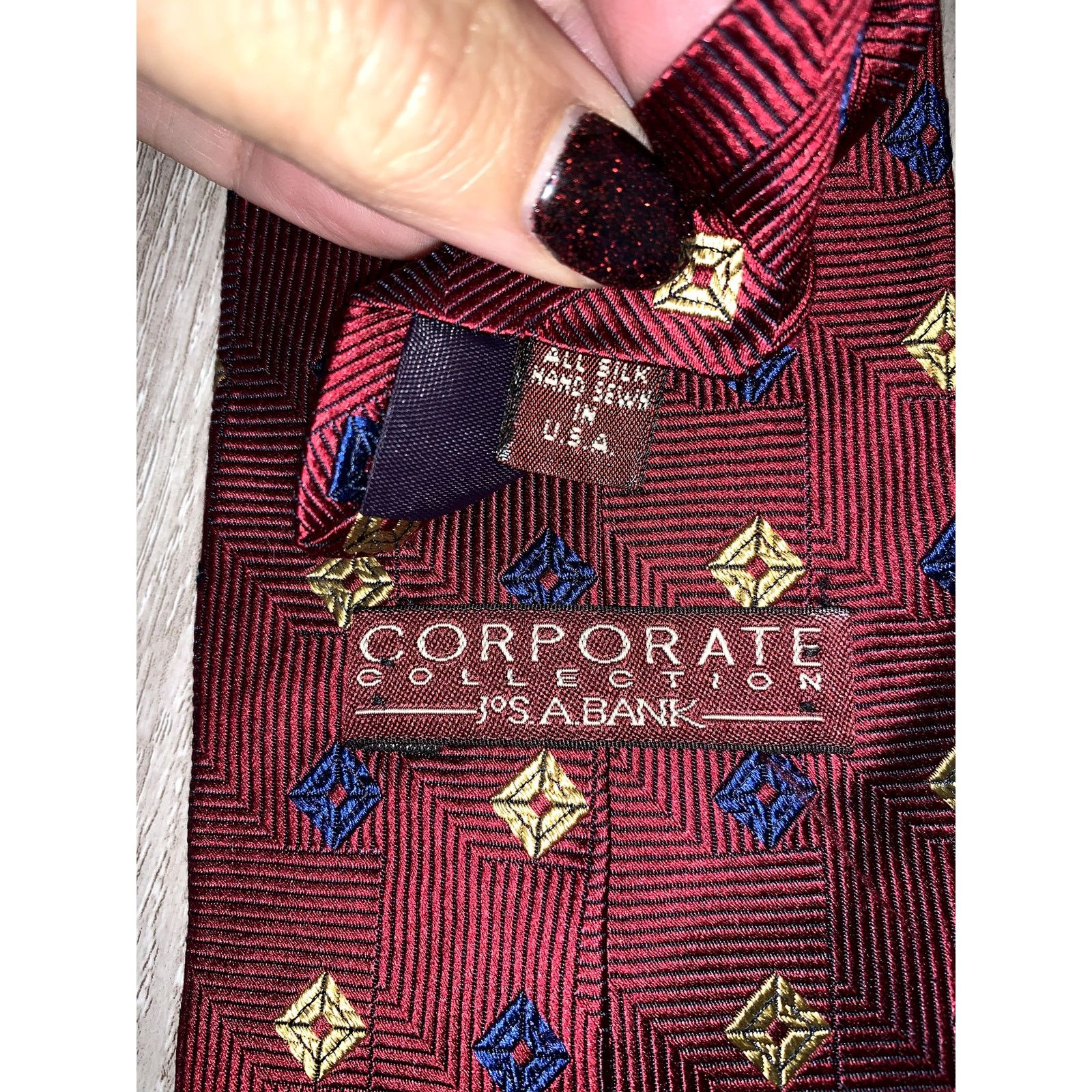Jos. A. Bank Lot of 5 Jos. A. Bank Men's Silk Ties Geometric Vintage Size ONE SIZE - 4 Thumbnail