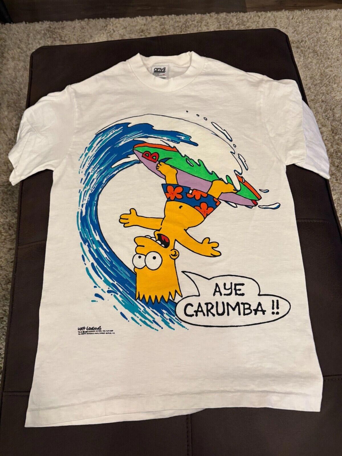 Designer VINTAGE THE SIMPSONS T SHIRT SMALL AYE CARUMBA Size ONE SIZE - 1 Preview