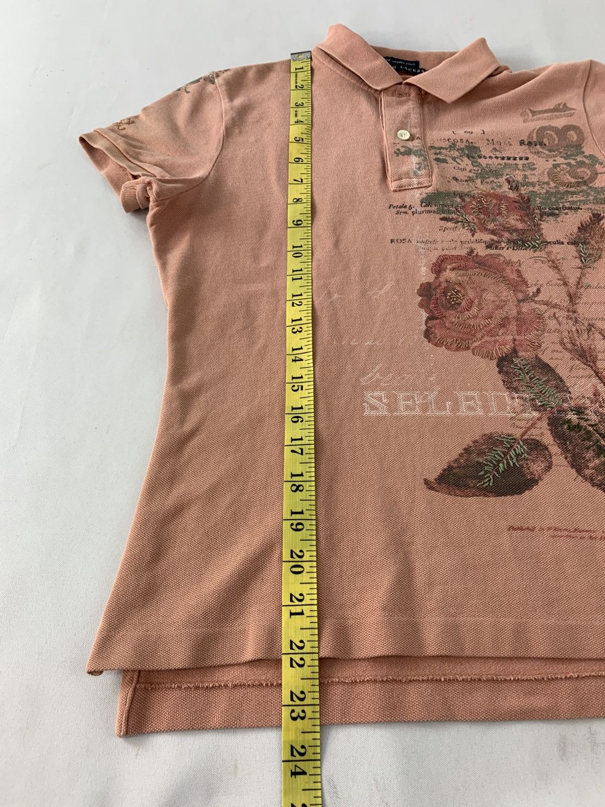Ralph Lauren Ralph Lauren The Skinny Polo Floral Design Polo Tee T Shirt Size L / US 10 / IT 46 - 11 Thumbnail
