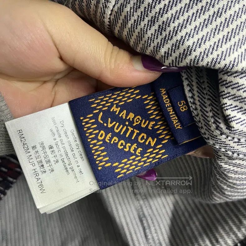 Louis Vuitton Louis Vuitton 24 grey printed single-breasted lapel long-s Size US XXL / EU 58 / 5 - 2 Thumbnail