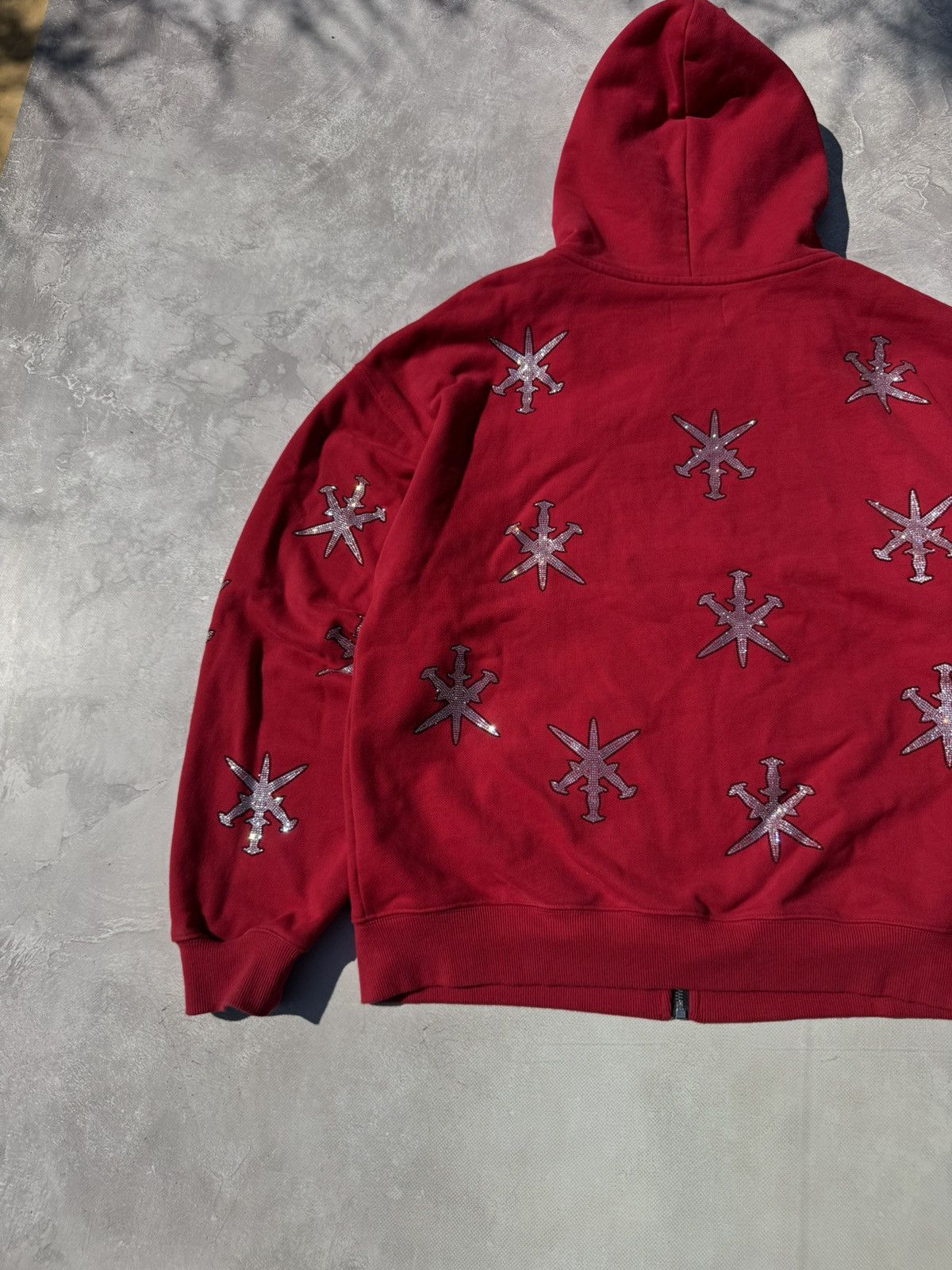 Unknown London Unknown London Rheistone Dagger Baggy Zip Hoodie Size US M / EU 48-50 / 2 - 13 Thumbnail