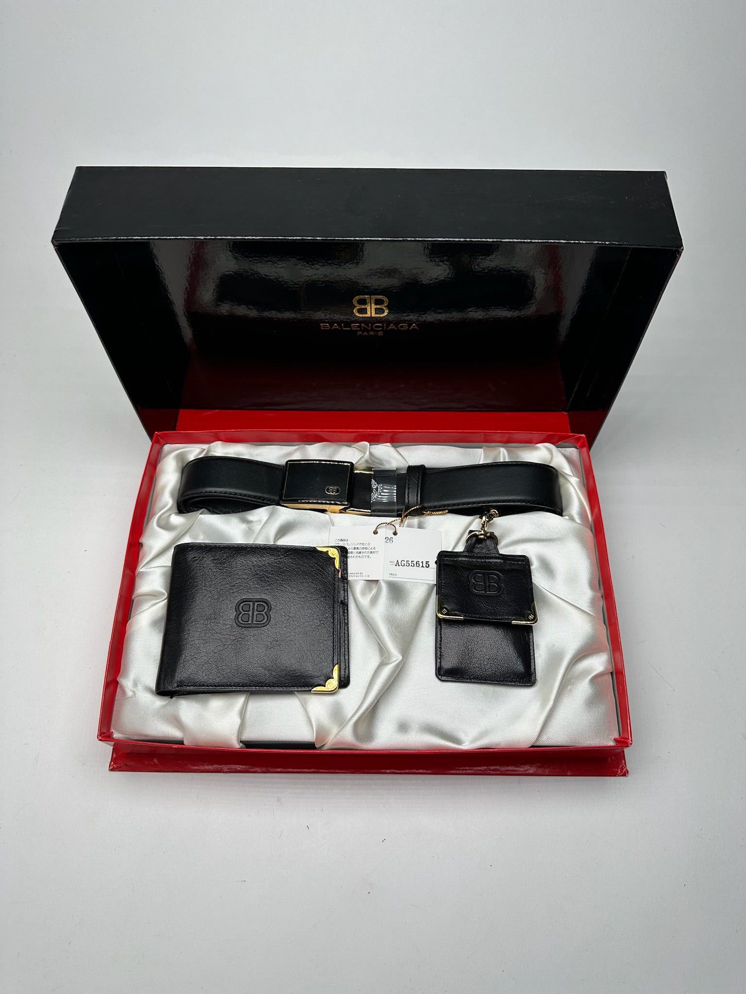Balenciaga Vintage Leather Belt, wallet & card Holder set Black Size ONE SIZE - 1 Thumbnail