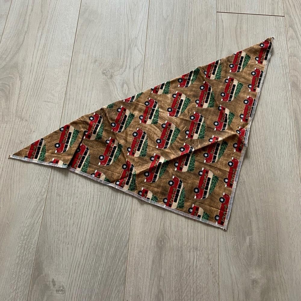 Designer Christmas Van Dog Bandana Size ONE SIZE - 1 Thumbnail