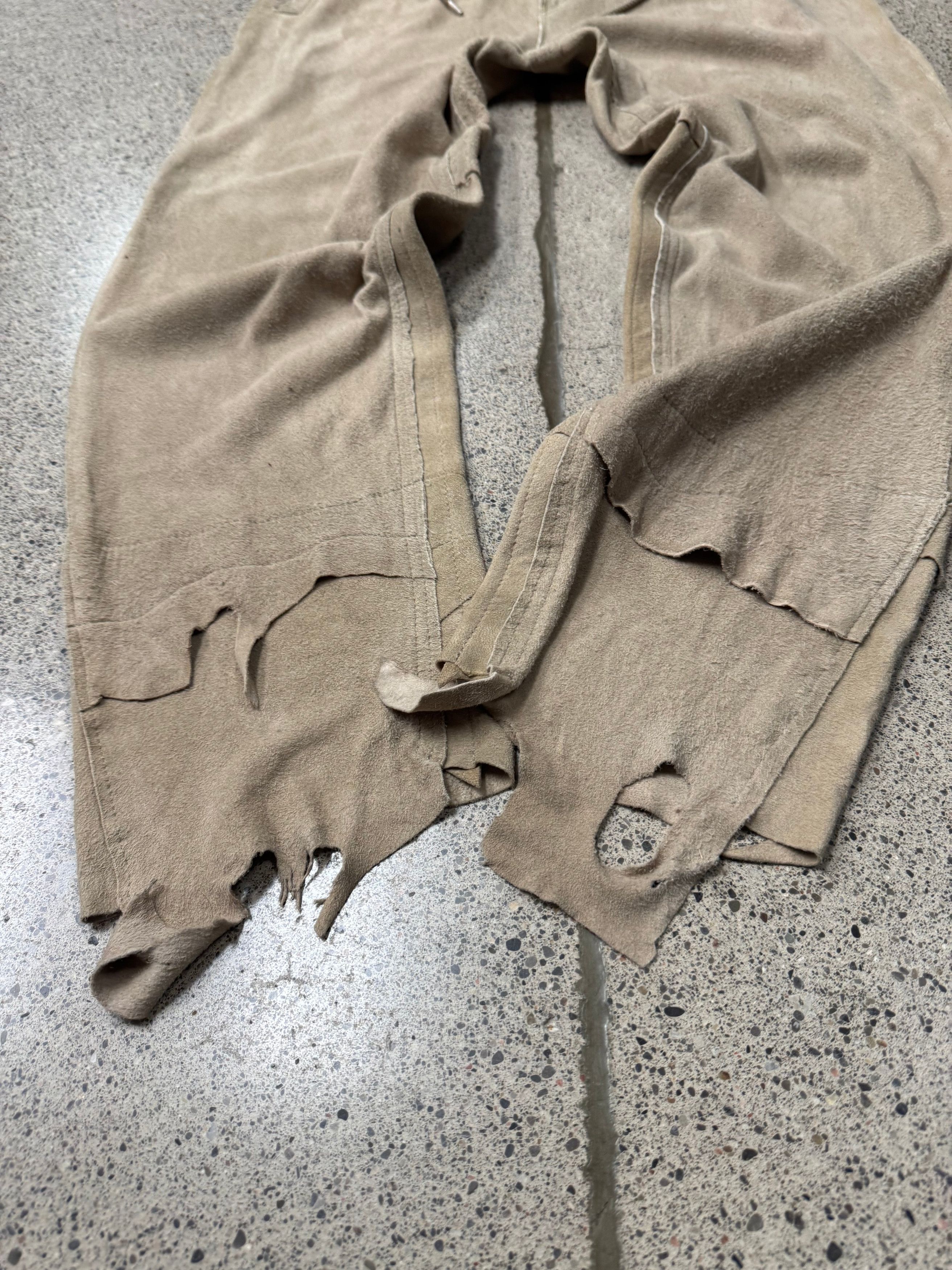 Takahiromiyashita The Soloist. Takahiro Miyashita The Soloist Raw Deerskin Leather Joggers Size US 30 / EU 46 - 2 Thumbnail