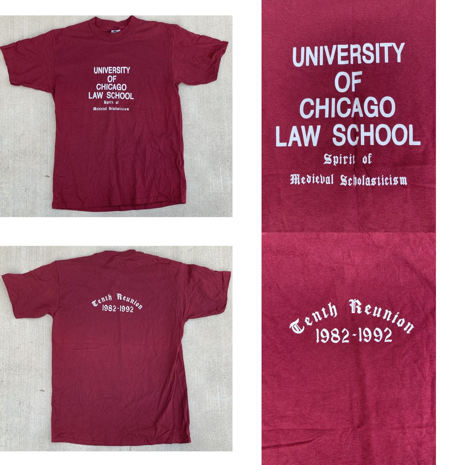 Vintage VINTAGE Oneita University Chicago Law School T Shirt Men L Red 90s Graphic Print US Vintage Shirts Mens Size US L / EU 52-54 / 3 - 9 Thumbnail
